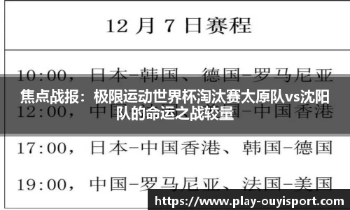 焦点战报：极限运动世界杯淘汰赛太原队vs沈阳队的命运之战较量